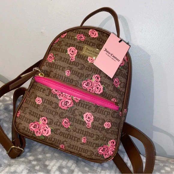Juicy Couture | Bags | Juicy Couture Brown And Pink Rose  display picture 1